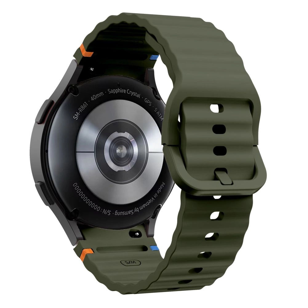 Tech-Protect Silicone Sport Strap til Samsung Galaxy Watch 4 / 5 / 5 Pro / 6 / 7 / FE - Grøn