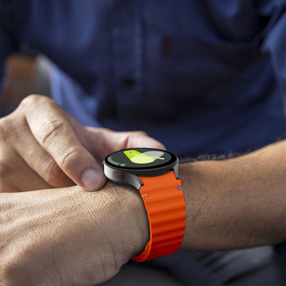 Tech-Protect Silicone Sport Strap til Samsung Galaxy Watch 4 / 5 / 5 Pro / 6 / 7 / FE - Orange
