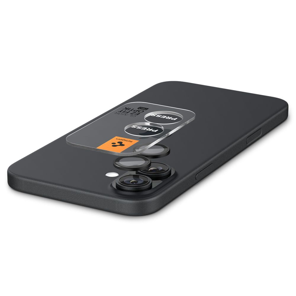 Spigen Glass tR EZ Fit Optik Pro tempereret glas til iPhone 16 / 16 Plus / 17 Kamera (2 st.) - sort