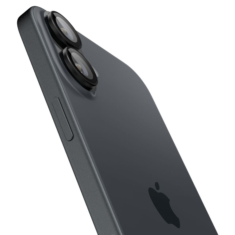 Spigen Glass tR EZ Fit Optik Pro tempereret glas til iPhone 16 / 16 Plus / 17 Kamera (2 st.) - sort