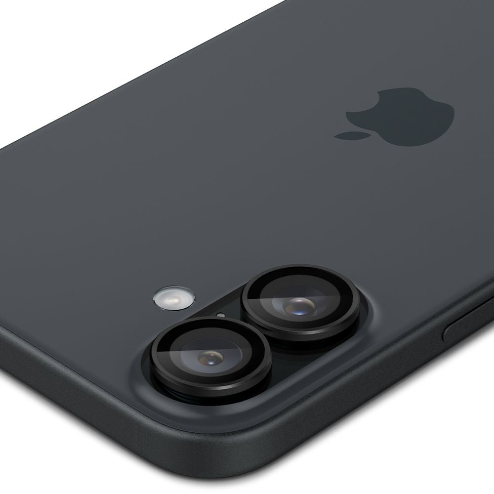 Spigen Glass tR EZ Fit Optik Pro tempereret glas til iPhone 16 / 16 Plus / 17 Kamera (2 st.) - sort