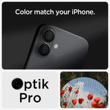 Spigen Glass tR EZ Fit Optik Pro tempereret glas til iPhone 16 / 16 Plus / 17 Kamera (2 st.) - sort