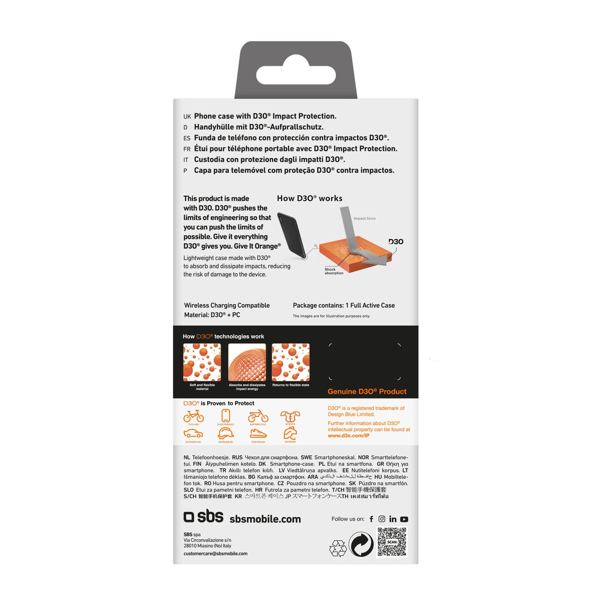 SBS Full Active D3O iPhone 16 Case - sort
