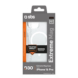 SBS Extreme Mag D3O MagSafe Case til iPhone 16 Pro - Gennemsigtig