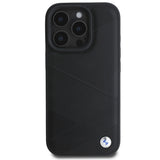 BMW Signature læder krydser linjer mønster iPhone 16 Pro Case - sort