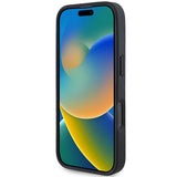 BMW Signature læder krydser linjer mønster iPhone 16 Pro Case - sort