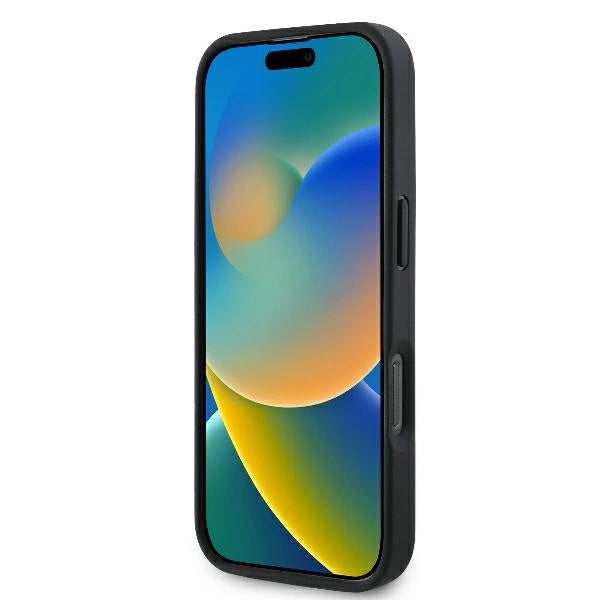 Guess læder 4G Triangle Strass Case til iPhone 16 Pro - sort