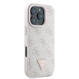 Guess læder 4G Triangle Strass MagSafe Case til iPhone 16 Pro - Pink