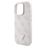 Guess læder 4G Triangle Strass MagSafe Case til iPhone 16 Pro - Pink