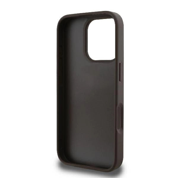 Guess læder 4G Triangle Strass MagSafe Case til iPhone 16 Pro - Brown