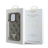 Guess læder 4G Triangle Strass MagSafe Case til iPhone 16 Pro - Brown