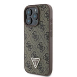 Guess lædermetall Logo Strass Crossbody Case til iPhone 16 Pro - Brown