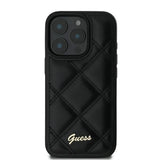 Guess Quilted Metal Logo iPhone 16 Pro Case - sort