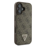 Guess læder 4G Triangle Strass MagSafe Case til iPhone 16 Plus - Brunt