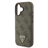 Guess læder 4G Triangle Strass MagSafe Case til iPhone 16 Plus - Brunt