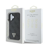 Guess læder 4G Triangle Strass MagSafe Case til iPhone 16 - sort