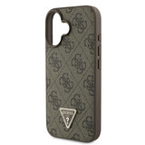 Guess læder 4G Triangle Strass MagSafe iPhone 16 Case - Brown