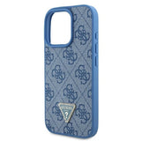 Guess læder 4G Triangle Strass MagSafe Case til iPhone 16 Pro Max - Blå