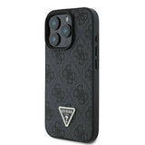 Guess læder 4G Triangle Strass MagSafe Case til iPhone 16 Pro Max - sort