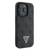 Guess læder 4G Triangle Strass MagSafe Case til iPhone 16 Pro Max - sort