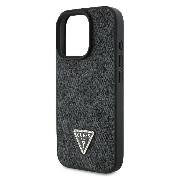 Guess læder 4G Triangle Strass MagSafe Case til iPhone 16 Pro Max - sort