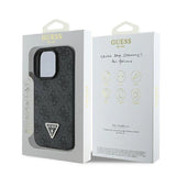 Guess læder 4G Triangle Strass MagSafe Case til iPhone 16 Pro Max - sort