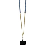 Guess lædermetall Logo Strass Crossbody Case til iPhone 16 Pro Max - Blå