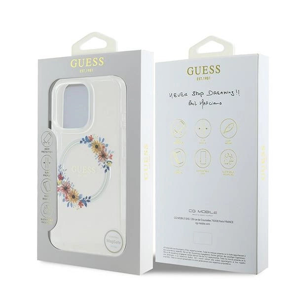 Gæt IML Flowers Wreath MagSafe iPhone 16 Pro Case - klar