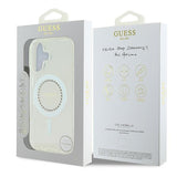 Guess IML Rhinestones MagSafe Case til iPhone 16 Plus - hvid