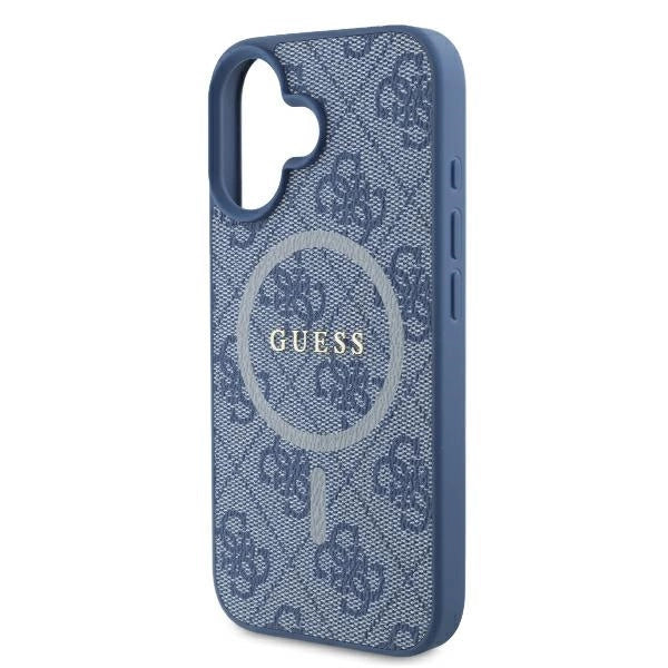 Guess 4G Ring Classic Logo MagSafe-hylster til iPhone 16 - blå