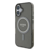 Guess IML Glitter Circle MagSafe-hylster til iPhone 16 - sort