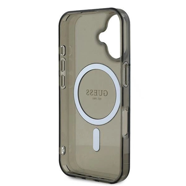 Guess IML Glitter Circle MagSafe-hylster til iPhone 16 - sort