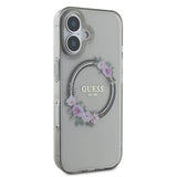 Guess IML Flowers Wreath MagSafe-hylster til iPhone 16 - sort