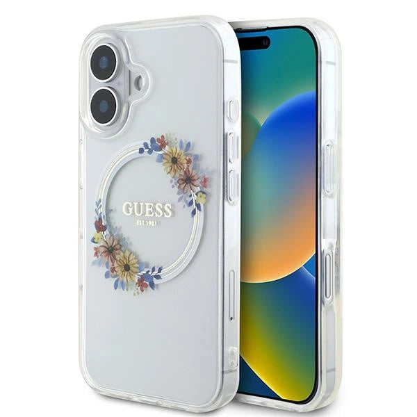 Gæt IML Flowers Wreath MagSafe iPhone 16 Case - klar