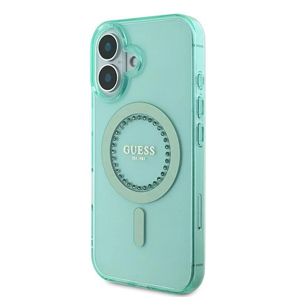 Gæt IML Rhinestones MagSafe iPhone 16 Case - Grøn