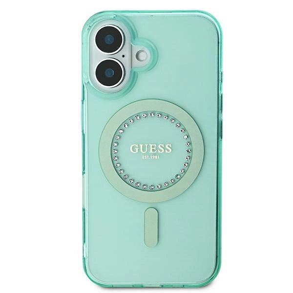 Gæt IML Rhinestones MagSafe iPhone 16 Case - Grøn