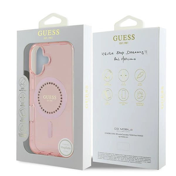 Gæt IML Rhinestones MagSafe iPhone 16 Case - Pink