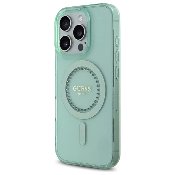 Gæt IML Rhinestones MagSafe iPhone 16 Pro Max Case - Grøn