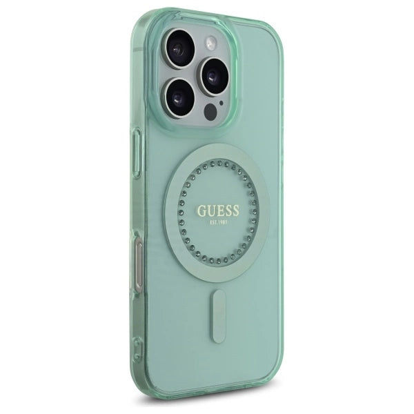 Gæt IML Rhinestones MagSafe iPhone 16 Pro Max Case - Grøn