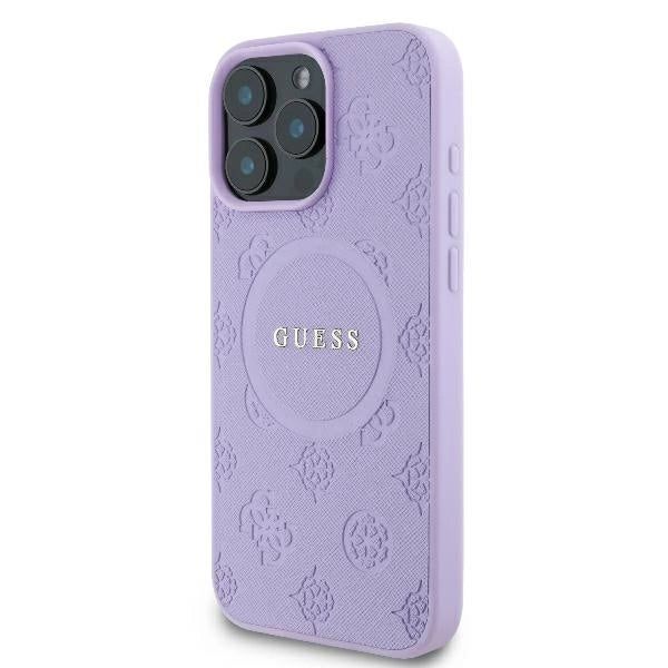 Gæt Saffiano Peony Classic Logo MagSafe iPhone 16 Pro Max Case - lilla
