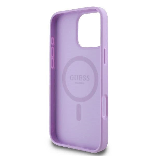 Gæt Saffiano Peony Classic Logo MagSafe iPhone 16 Pro Max Case - lilla