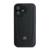 Mercedes læder Urban iPhone 16 Plus-kasse - sort