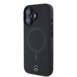 Mercedes Plain Smooth Leather MagSafe iPhone 16 Case - sort