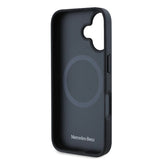 Mercedes Plain Smooth Leather MagSafe iPhone 16 Case - sort