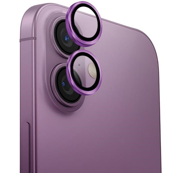 Uniq Optix Aluminium Camera Lens Protector med Applicator til iPhone 16 / iPhone 16 Plus - Pink