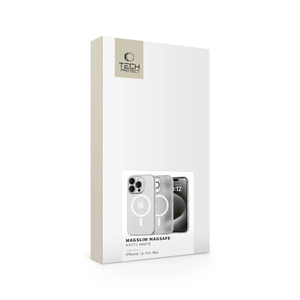 Tech-Protect MagSlim MagSafe Case til iPhone 16 Pro Max - hvid
