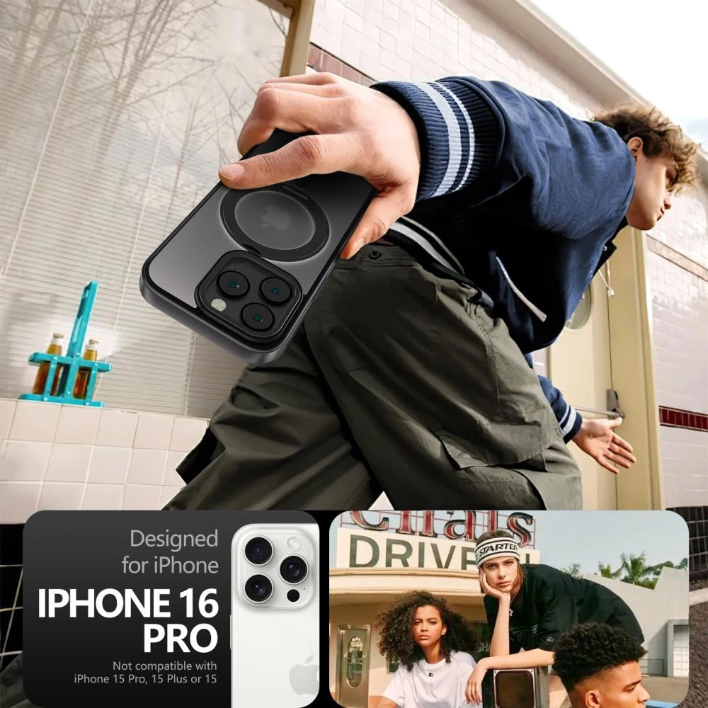 Tech-Protect MagRing MagSafe Case med stativ til iPhone 16 Pro - sort