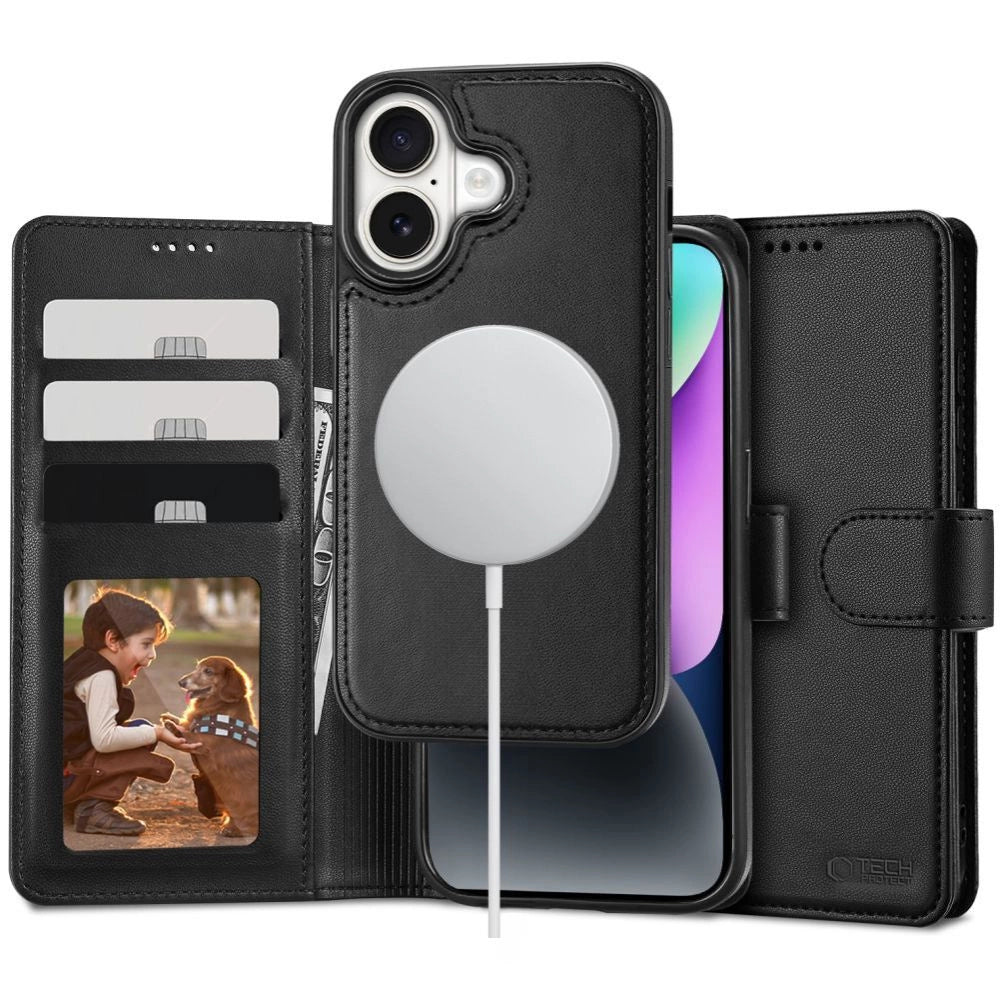 Tech-Protect Wallet MagSafe-kasse med tegnebog til iPhone 16 - sort