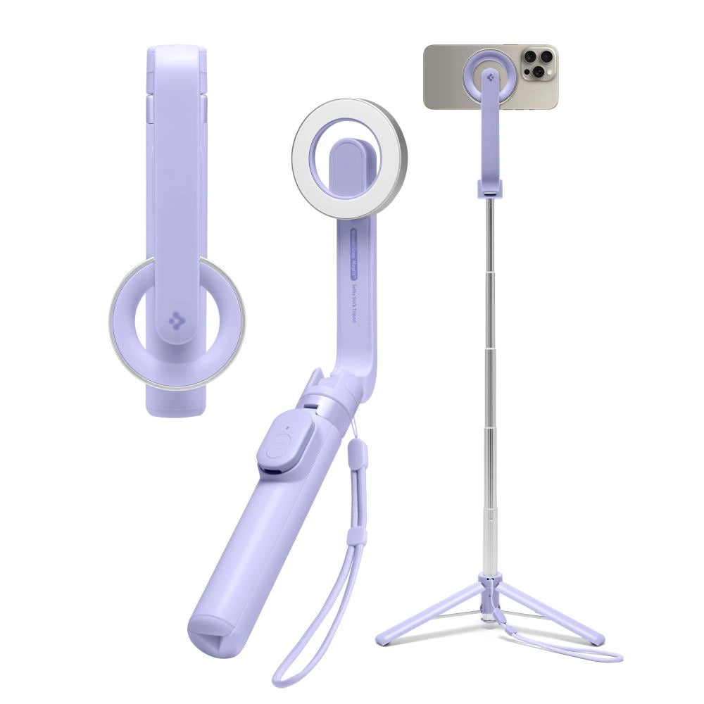 Spigen S571W MagSafe Bluetooth Selfie Stick med Tripod - Purple