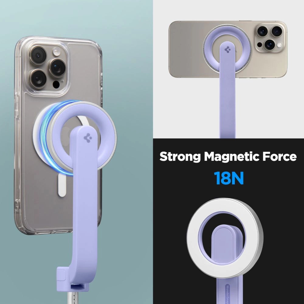 Spigen S571W MagSafe Bluetooth Selfie Stick med Tripod - Purple